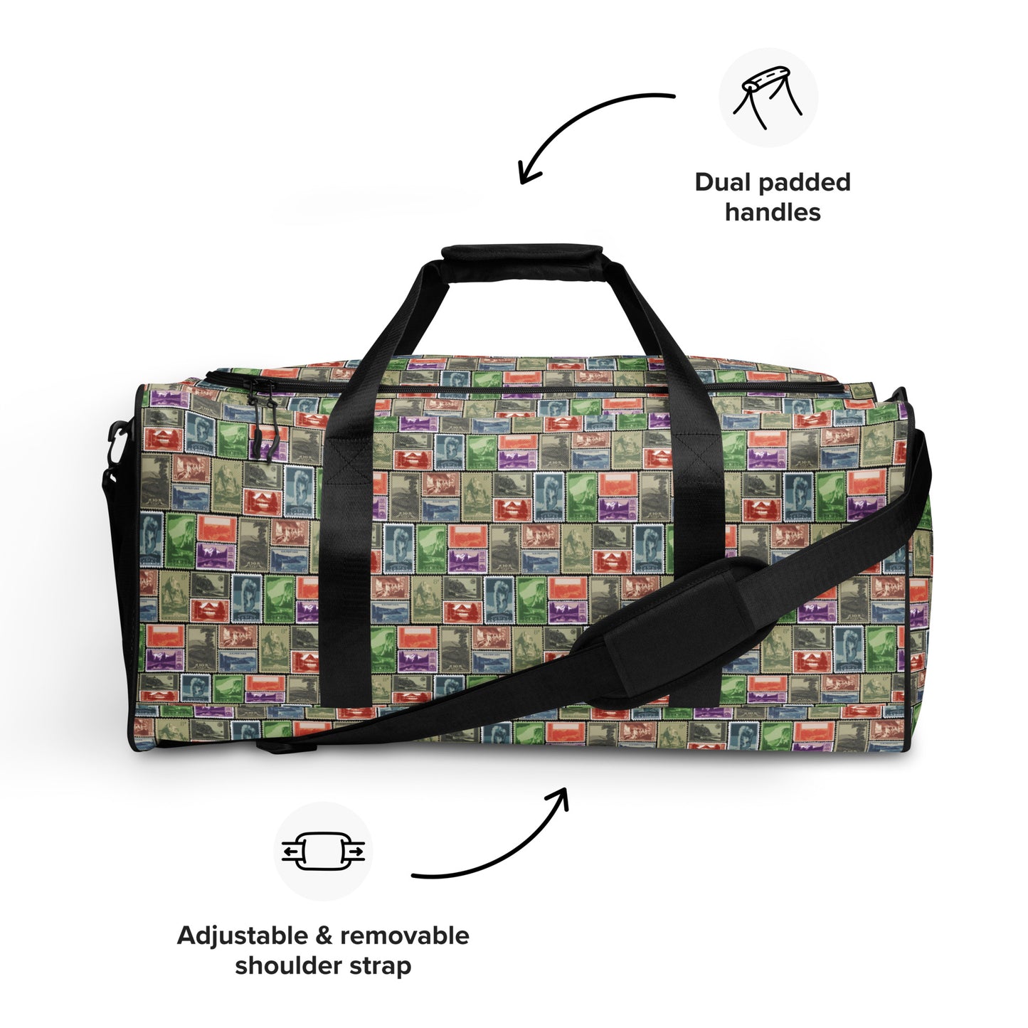 National Park Vintage Postage Stamp Duffle bag