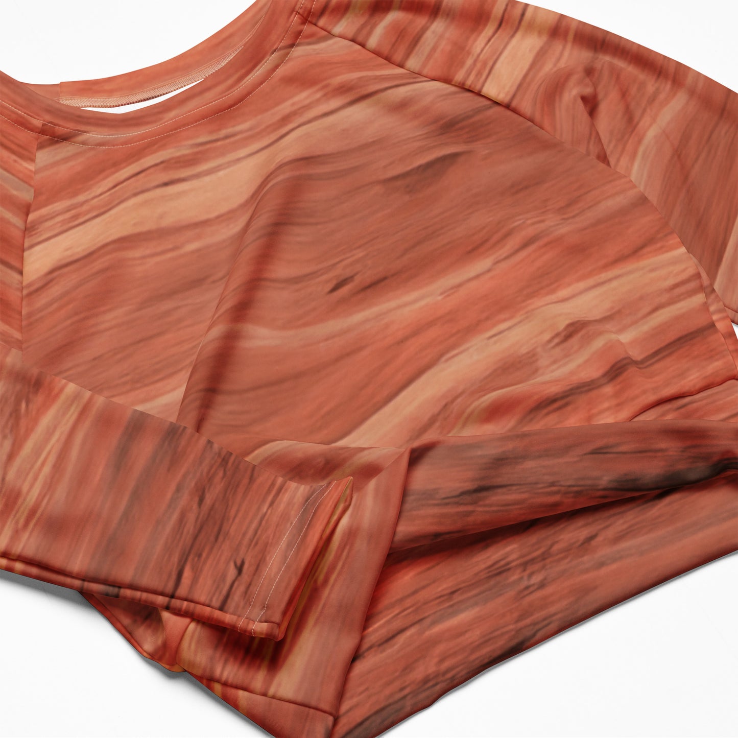 Canyonlands All Over Print Sandstone Grain Recycled long-sleeve crop top