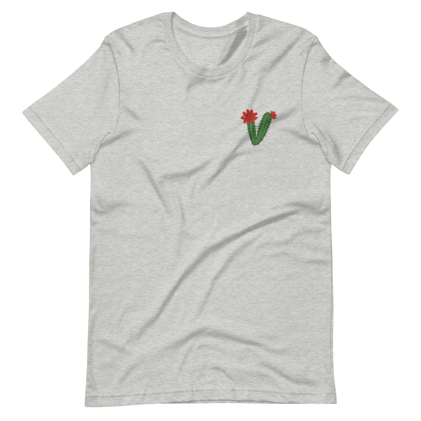 White Sands National Park Embroidery Claret Cup Cactus Unisex Cotton T-Shirt