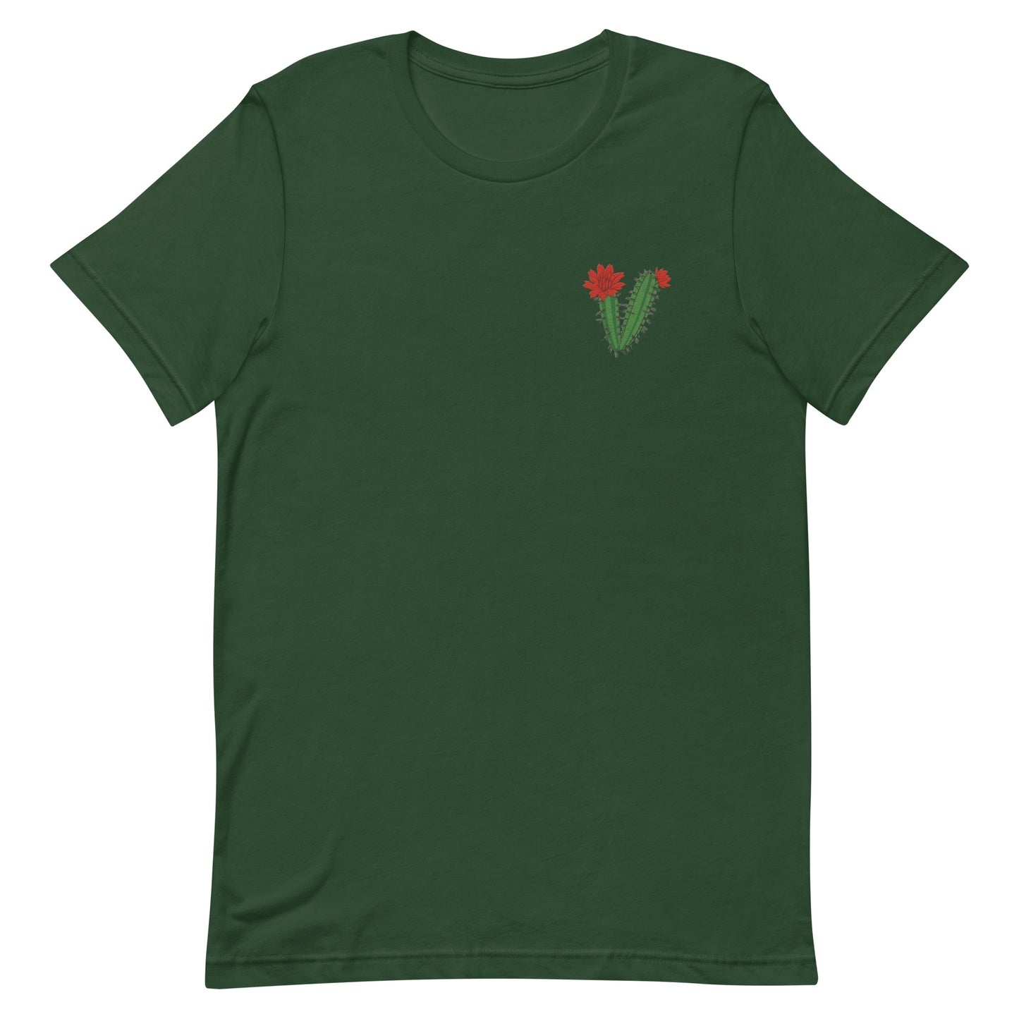 White Sands National Park Embroidery Claret Cup Cactus Unisex Cotton T-Shirt