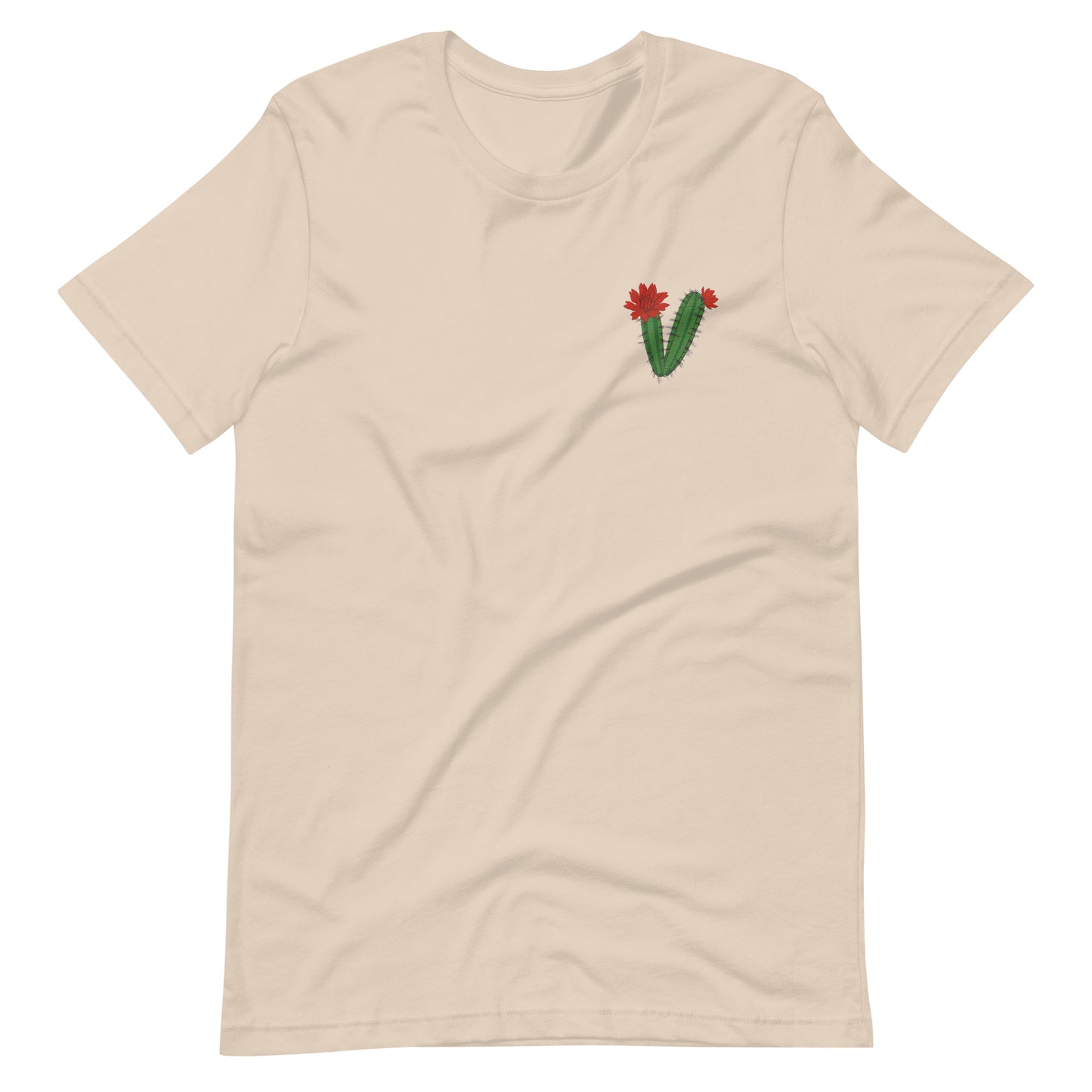 White Sands National Park Embroidery Claret Cup Cactus Unisex Cotton T-Shirt