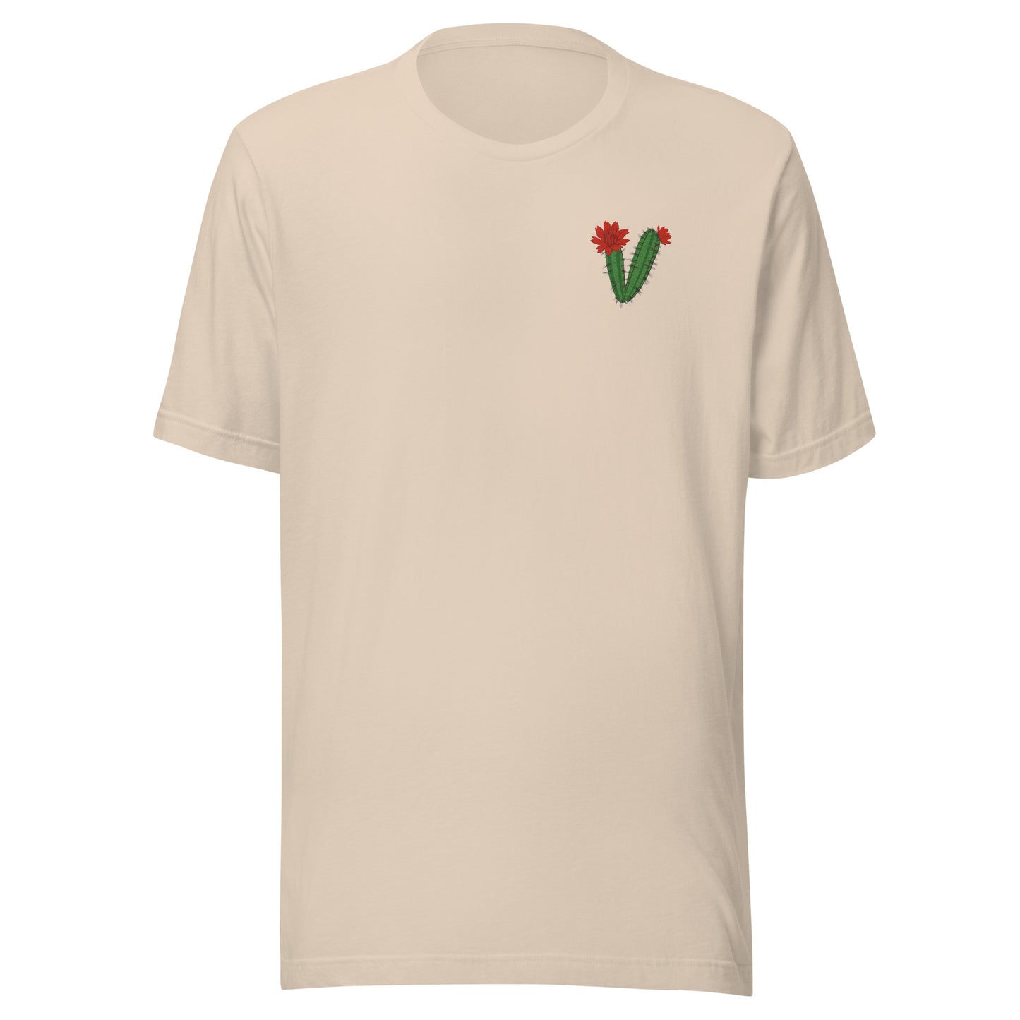 White Sands National Park Embroidery Claret Cup Cactus Unisex Cotton T-Shirt