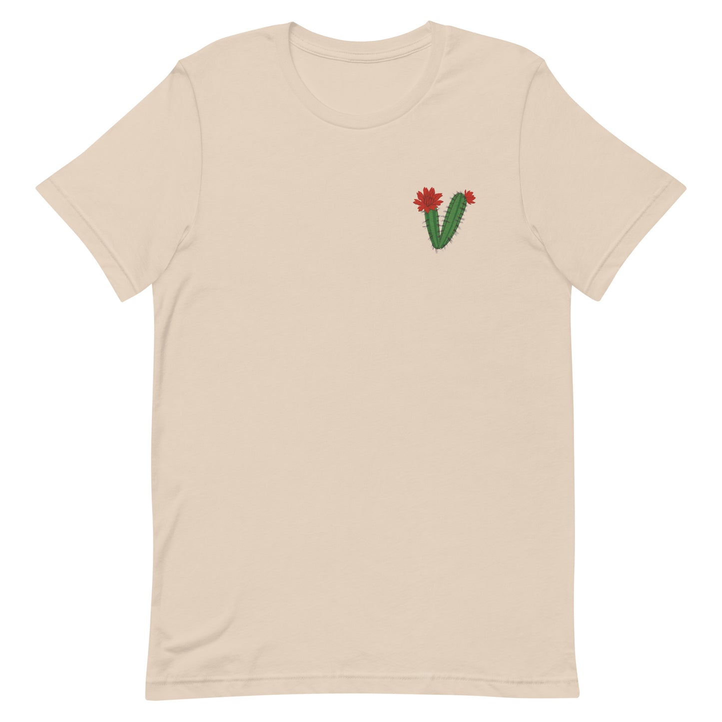 White Sands National Park Embroidery Claret Cup Cactus Unisex Cotton T-Shirt