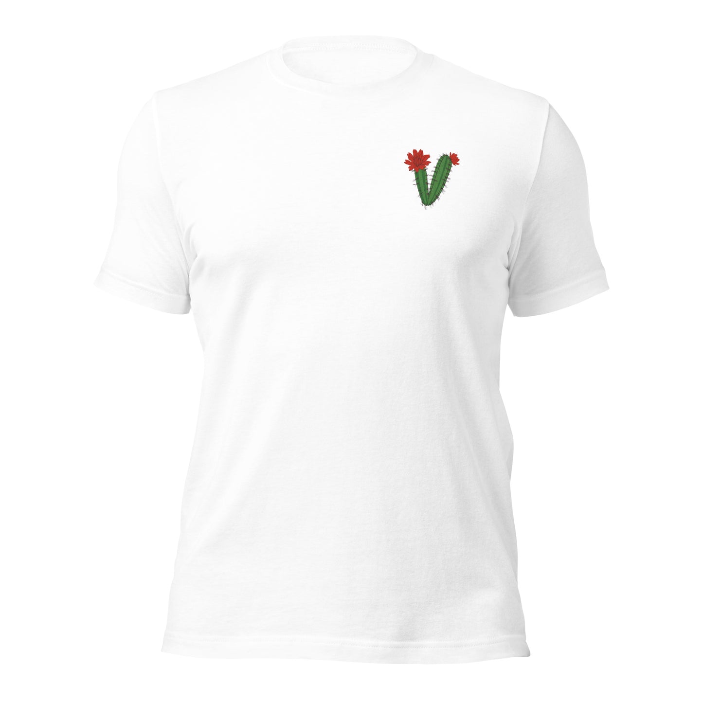 White Sands National Park Embroidery Claret Cup Cactus Unisex Cotton T-Shirt