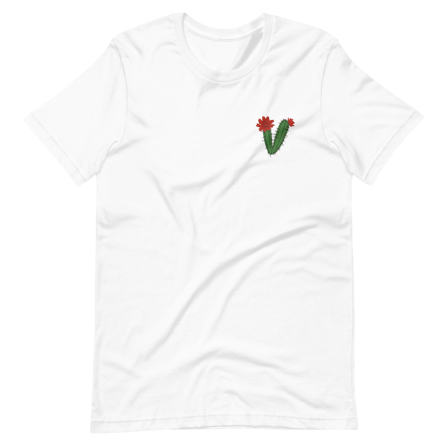 White Sands National Park Embroidery Claret Cup Cactus Unisex Cotton T-Shirt