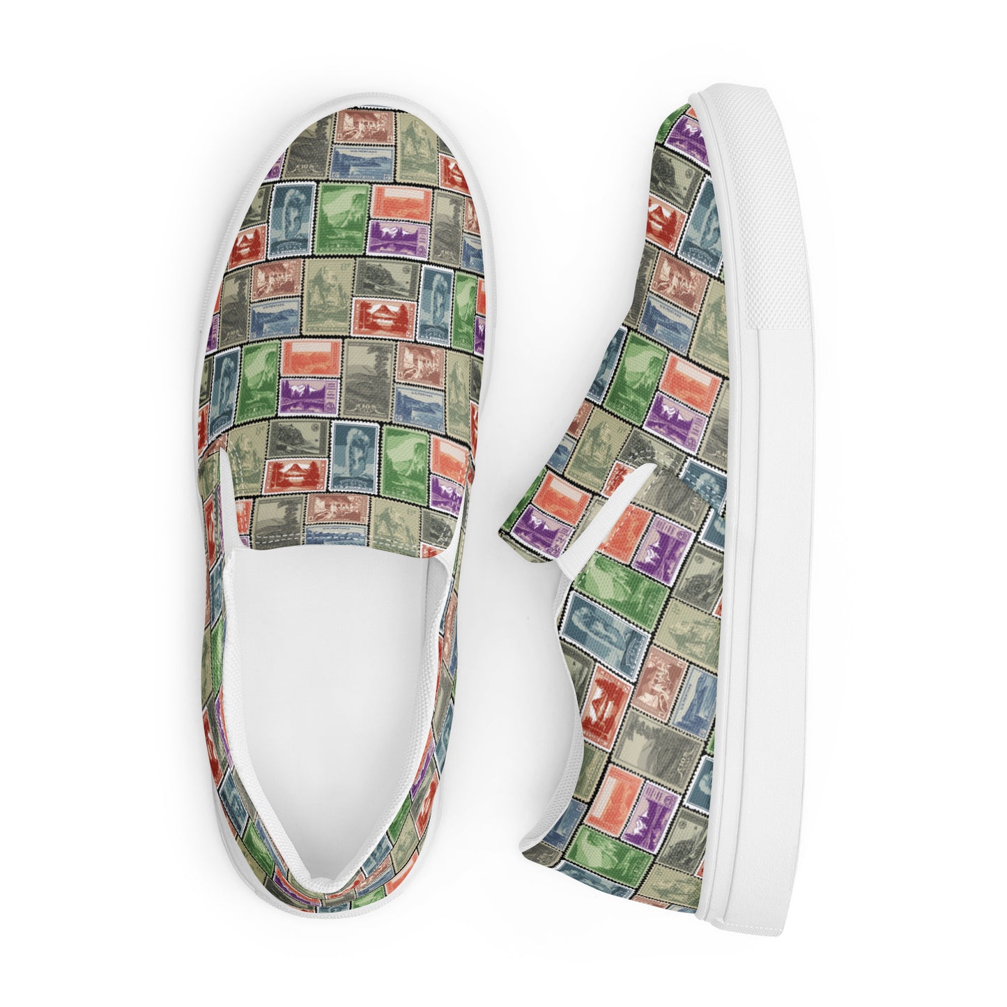 National Park Vintage Postage Stamp Women’s slip-on canvas shoes