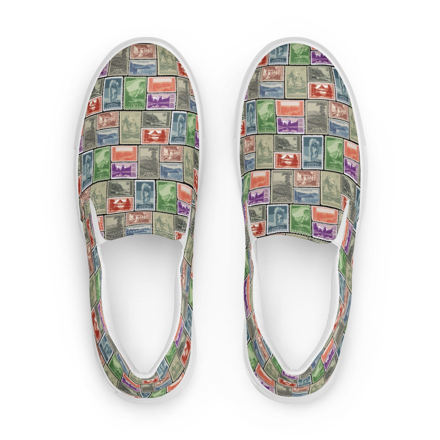 National Park Vintage Postage Stamp Women’s slip-on canvas shoes