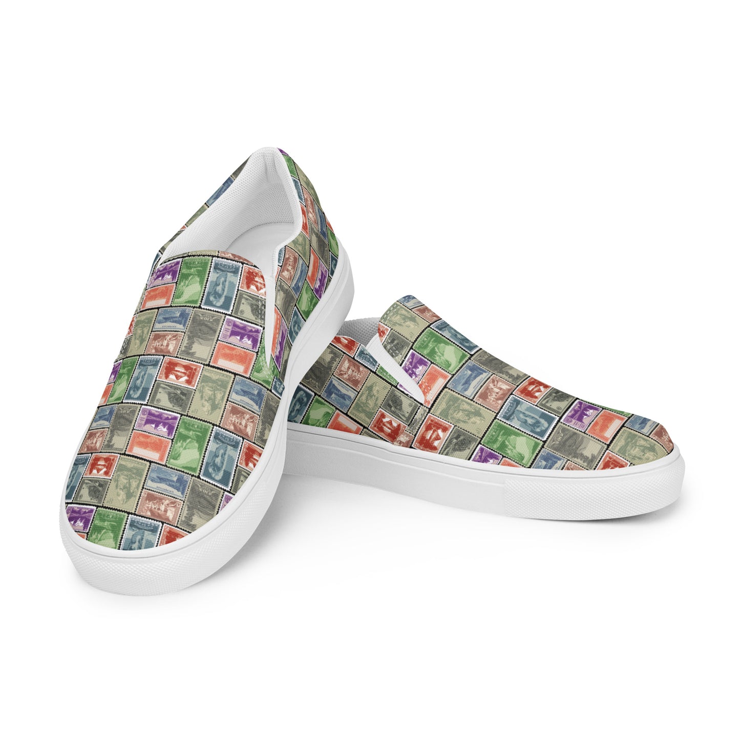 National Park Vintage Postage Stamp Women’s slip-on canvas shoes