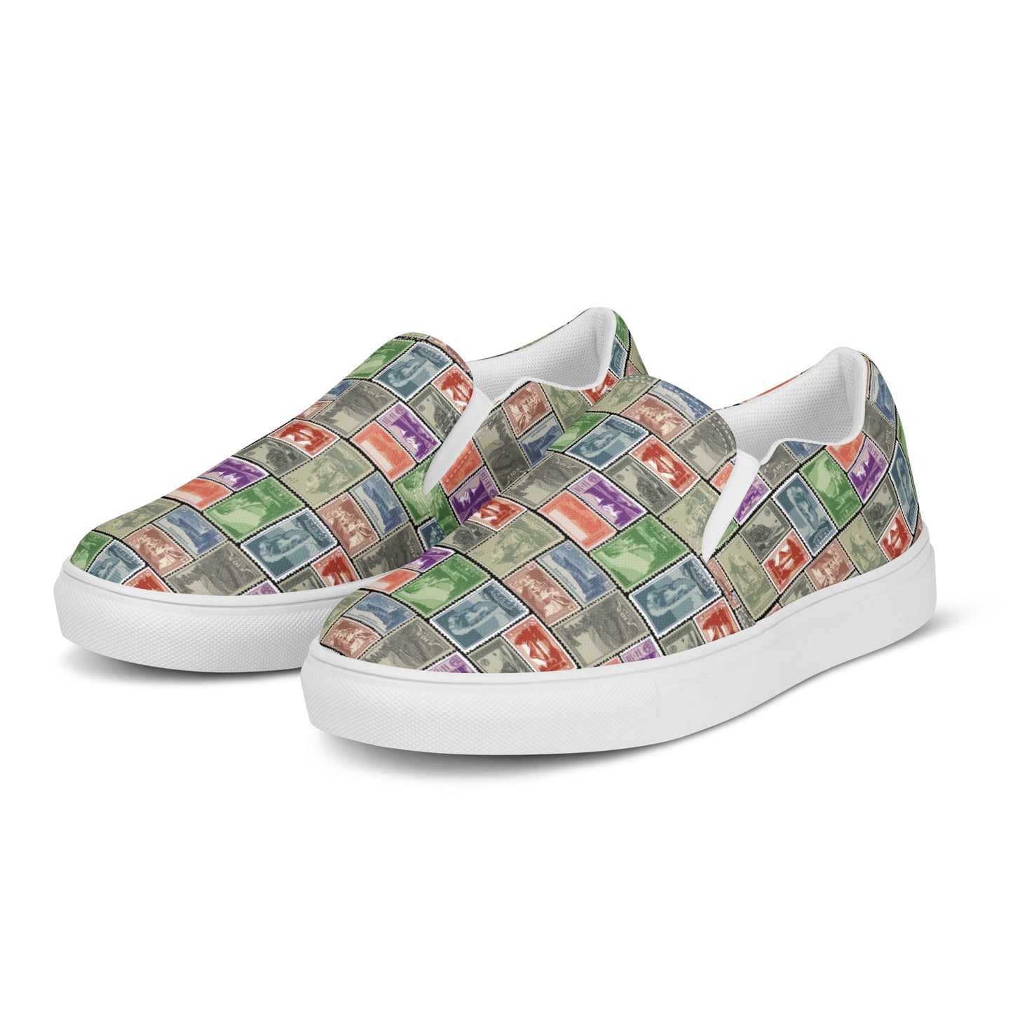 National Park Vintage Postage Stamp Women’s slip-on canvas shoes