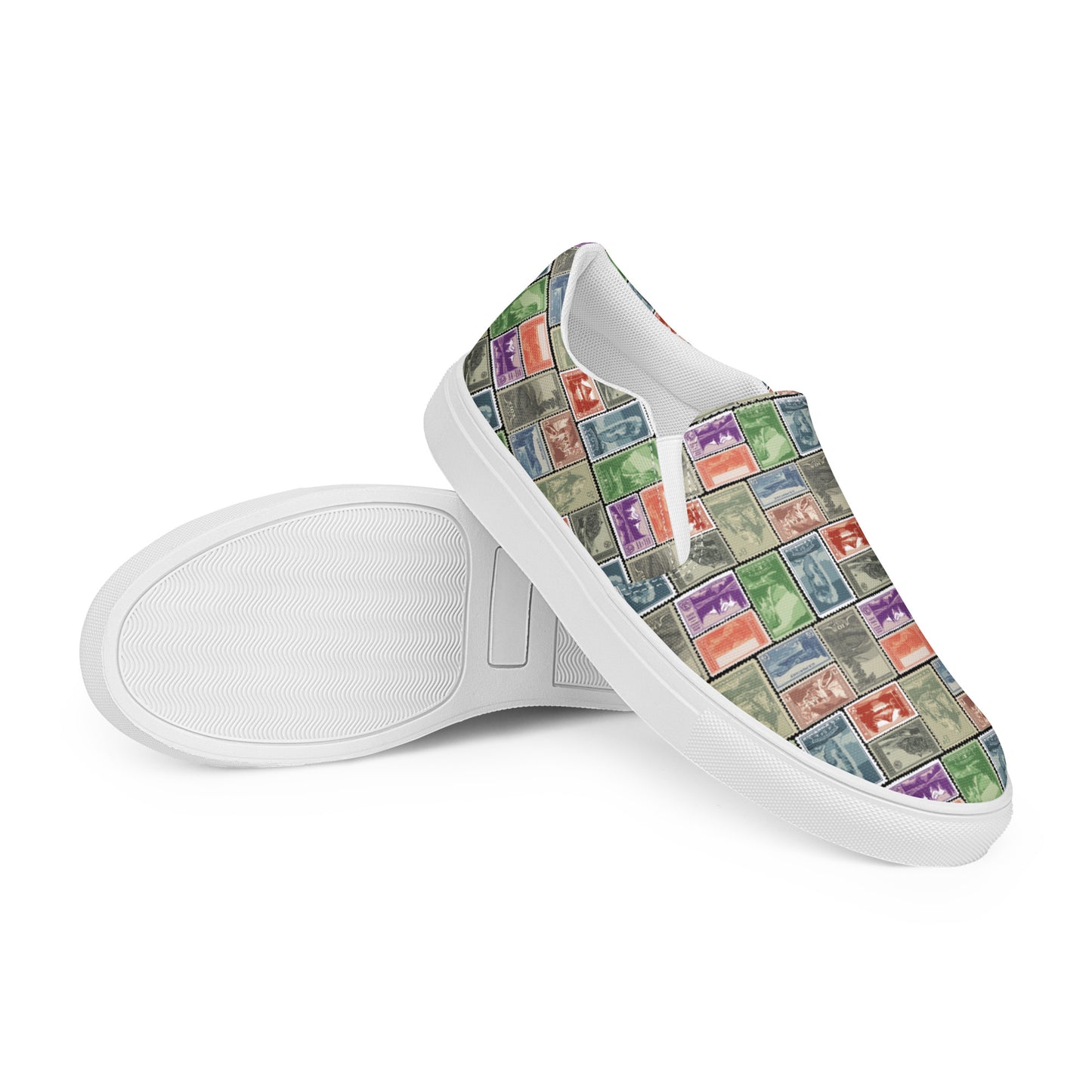 National Park Vintage Postage Stamp Women’s slip-on canvas shoes