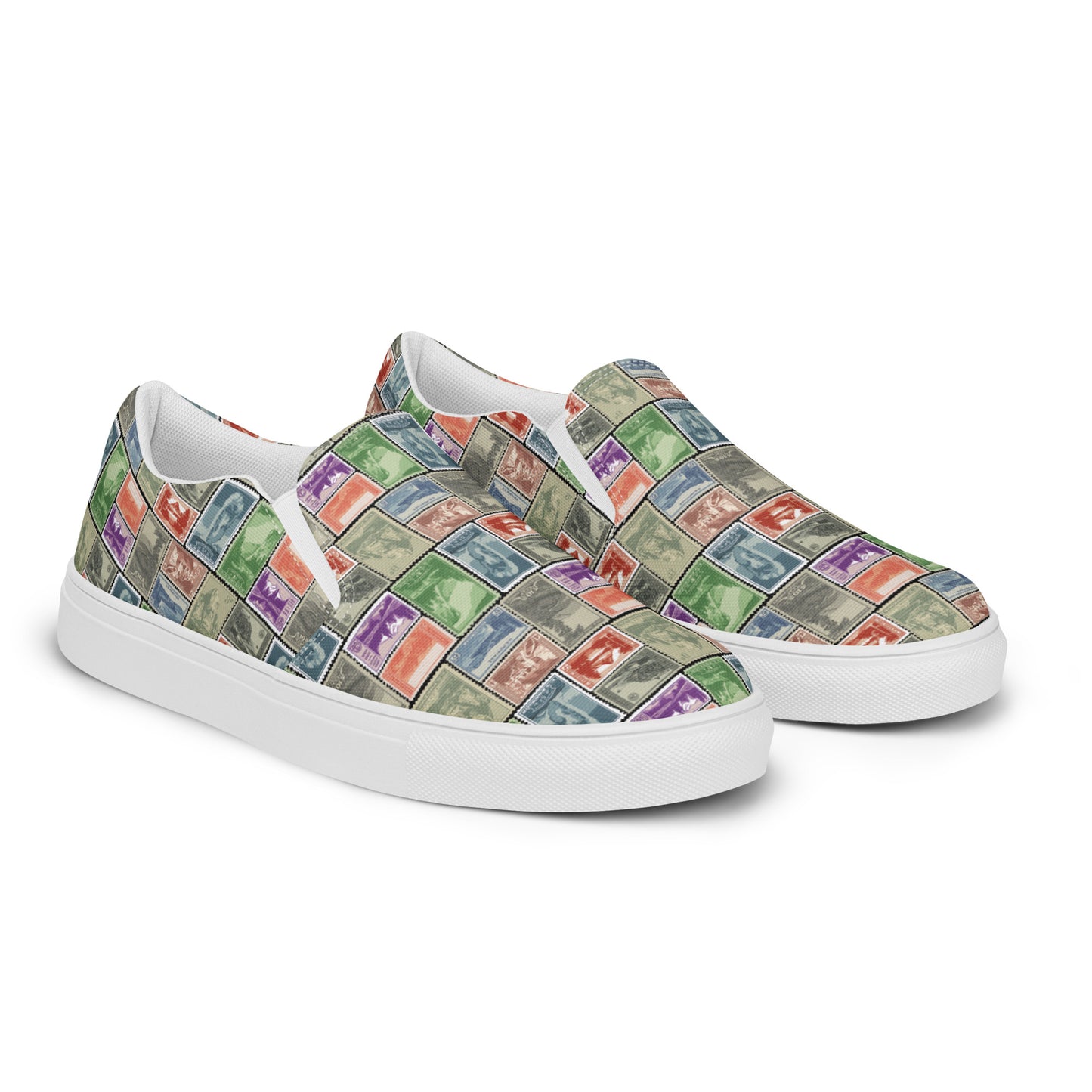 National Park Vintage Postage Stamp Women’s slip-on canvas shoes